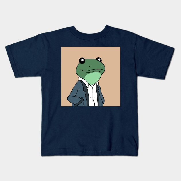 Office Frog Kids T-Shirt by PruneyToons